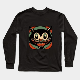 Retro Halloween Here Kittie Kittie! Long Sleeve T-Shirt